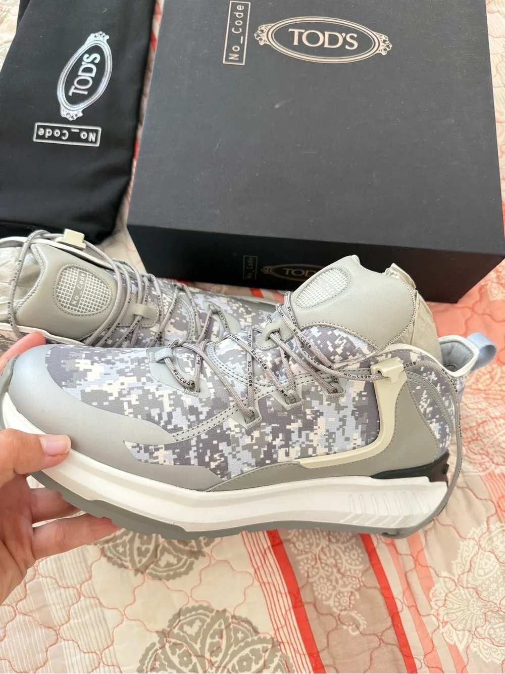 Tod’S Allac Camo Leather Sneaker Men's size 8